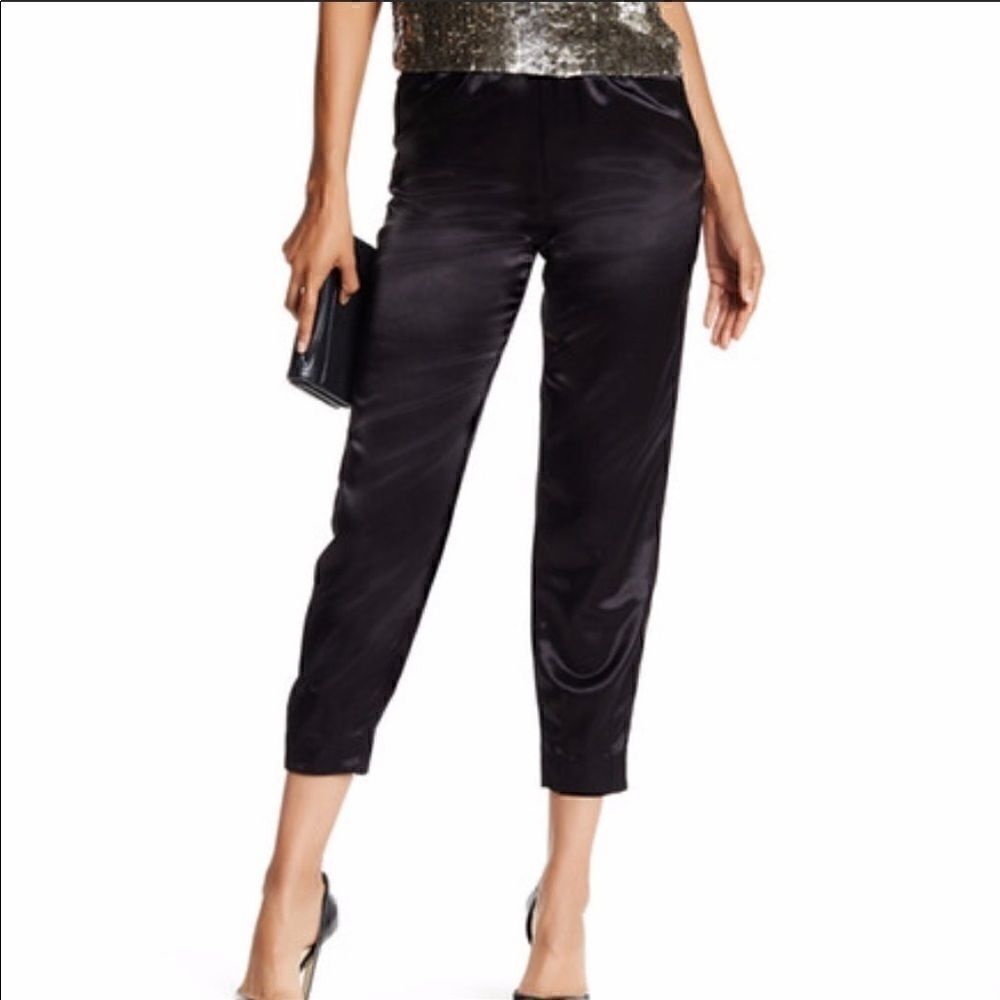 NWOT Alice + Olivia Lauri satin pants sz 4 in black